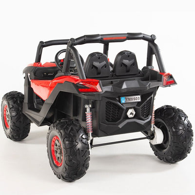4X4 RED UTV Ride On R/C Remote Leather Seat and Real EVA Rubber Tires ( NEWEST VERSION )