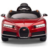 Licensed BURGUNDY-BLACK Bugatti Ride On Car R/C Remote Leather Seat Real EVA Rubber Tires (Newest Versión )