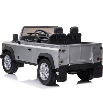 Licensed 4X4 SILVER Defender Ride On With Leather Seat R/C Remote and Rubber Tires ( NEWEST VERSION )