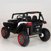 4X4 WHITE UTV Ride On R/C Remote Leather Seat and Real EVA Rubber Tires ( NEWEST VERSION )