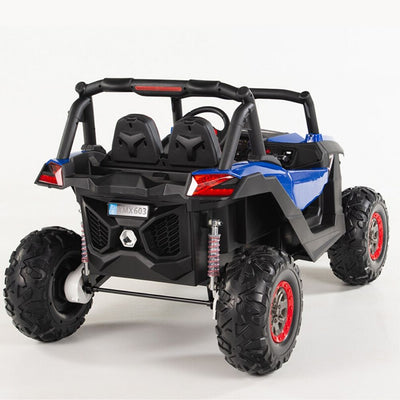 4X4 BLUE UTV Ride On R/C Remote Leather Seat and Real EVA Rubber Tires ( NEWEST VERSION )