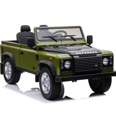 Licensed 4X4 GREEN Defender Ride On With Leather Seat R/C Remote and Rubber Tires ( NEWEST VERSION )