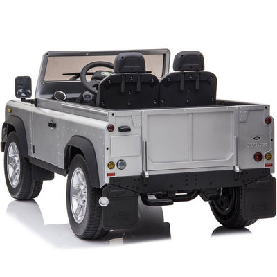 Licensed 4X4 SILVER Defender Ride On With Leather Seat R/C Remote and Rubber Tires ( NEWEST VERSION )