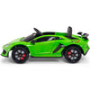 Licensed Green Lamborghini Ride On Car R/C Remote Leather Seat Real EVA Rubber Tires (Newest Versión )