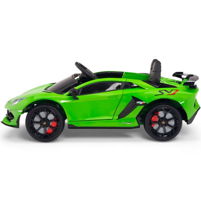 Licensed Green Lamborghini Ride On Car R/C Remote Leather Seat Real EVA Rubber Tires (Newest Versión )