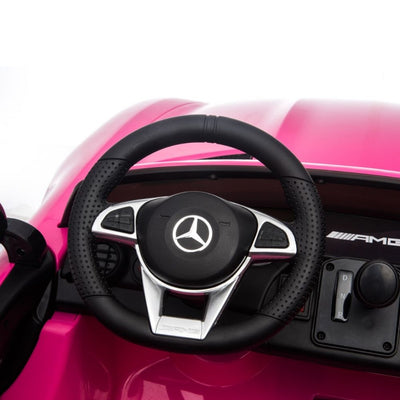 Pink  Licensed Mercedes GTR with RC Remote,2 Leather Seat,Painted and Real EVA Rubber Tires ( Newest Versión).