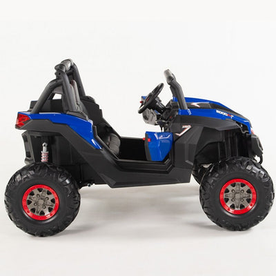 4X4 BLUE UTV Ride On R/C Remote Leather Seat and Real EVA Rubber Tires ( NEWEST VERSION )