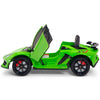 Licensed Green Lamborghini Ride On Car R/C Remote Leather Seat Real EVA Rubber Tires (Newest Versión )