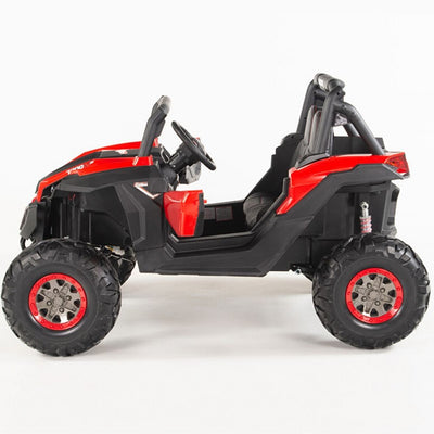 4X4 RED UTV Ride On R/C Remote Leather Seat and Real EVA Rubber Tires ( NEWEST VERSION )