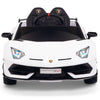 Licensed WHITE Lamborghini Ride On Car R/C Remote Leather Seat Real EVA Rubber Tires (Newest Versión )