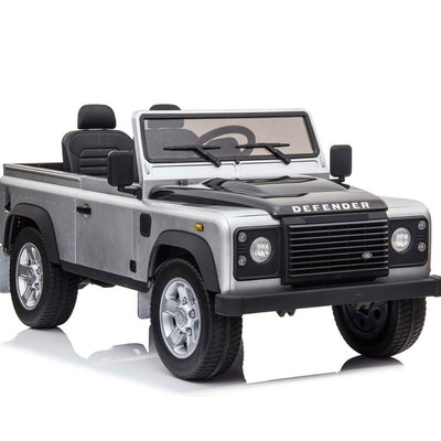 Licensed 4X4 SILVER Defender Ride On With Leather Seat R/C Remote and Rubber Tires ( NEWEST VERSION )