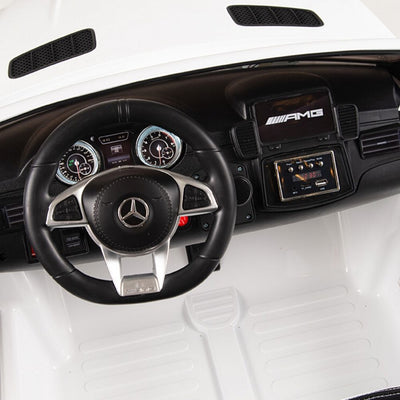 Licensed WHITE Mercedes 2 seater 4X4 With R/C Remote,Doors and Leather Seat ( NEWEST VERSION )