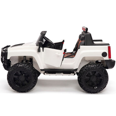 12V WHITE Big Motors 2 Seater Ride on Car with Leather Seat and R/C Remote ( NEWEST VERSION )