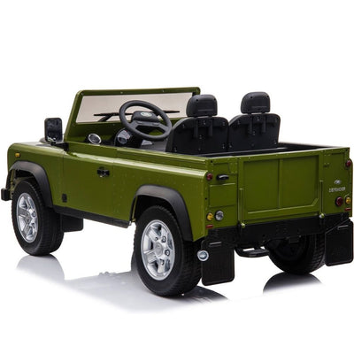 Licensed 4X4 GREEN Defender Ride On With Leather Seat R/C Remote and Rubber Tires ( NEWEST VERSION )