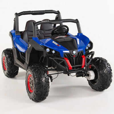 4X4 BLUE UTV Ride On R/C Remote Leather Seat and Real EVA Rubber Tires ( NEWEST VERSION )