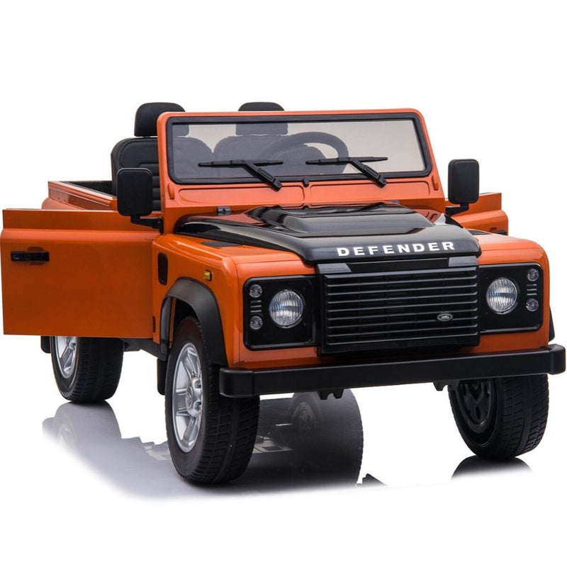 Licensed 4X4 ORRANGE Defender Ride On With Leather Seat R/C Remote and Rubber Tires ( NEWEST VERSION )