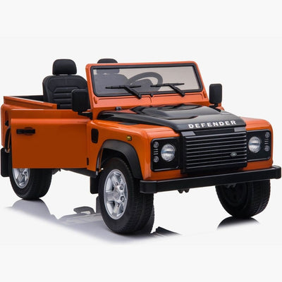 Licensed 4X4 ORRANGE Defender Ride On With Leather Seat R/C Remote and Rubber Tires ( NEWEST VERSION )