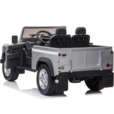 Licensed 4X4 SILVER Defender Ride On With Leather Seat R/C Remote and Rubber Tires ( NEWEST VERSION )