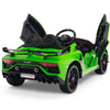 Licensed Green Lamborghini Ride On Car R/C Remote Leather Seat Real EVA Rubber Tires (Newest Versión )