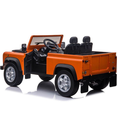 Licensed 4X4 ORRANGE Defender Ride On With Leather Seat R/C Remote and Rubber Tires ( NEWEST VERSION )