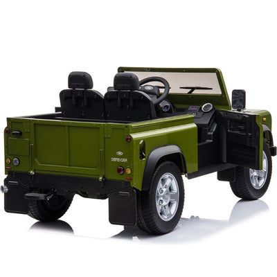 Licensed 4X4 GREEN Defender Ride On With Leather Seat R/C Remote and Rubber Tires ( NEWEST VERSION )